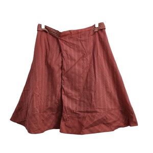 Trovata Mini Skirt Womens‎ Medium Red Orange Wrap Dot Print Boho Summer Beach